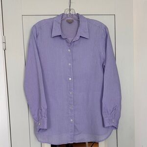 J Jill Lavender Linen Button-Down Shirt